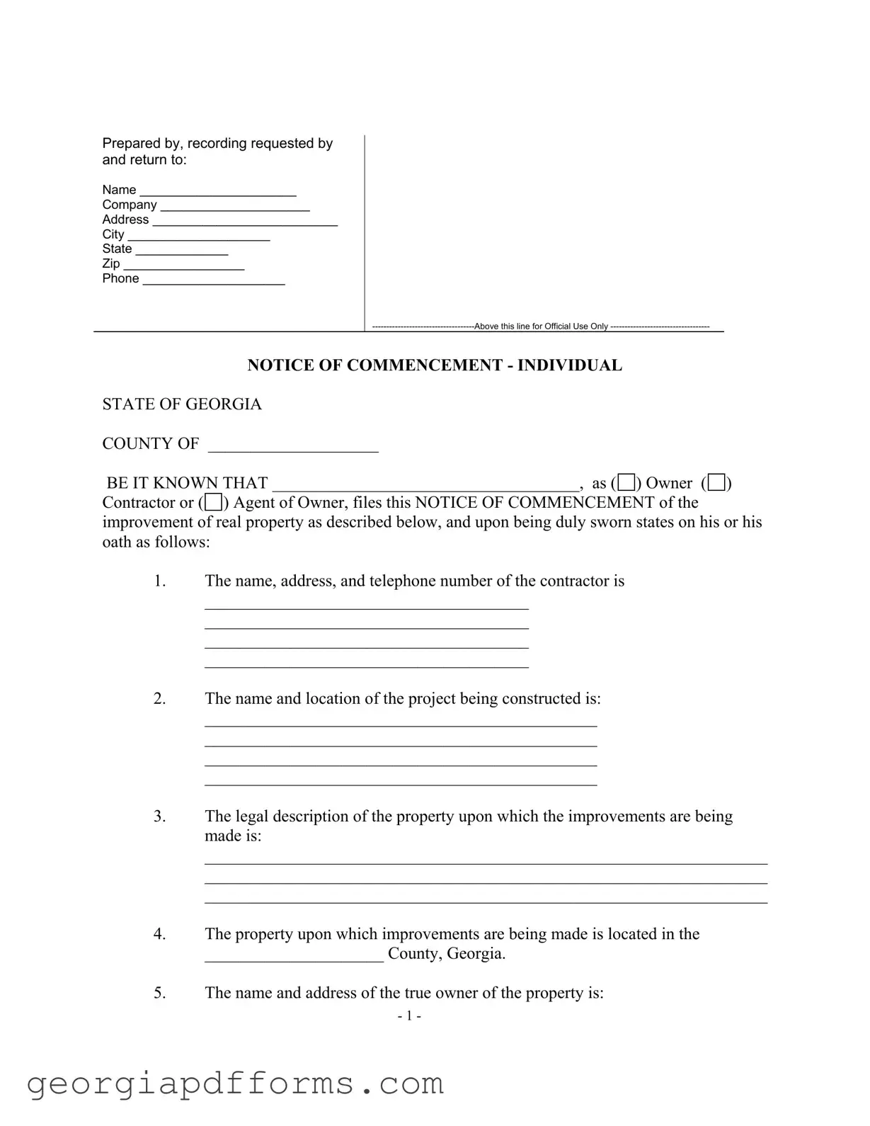 Fill a Valid Georgia Notice Template