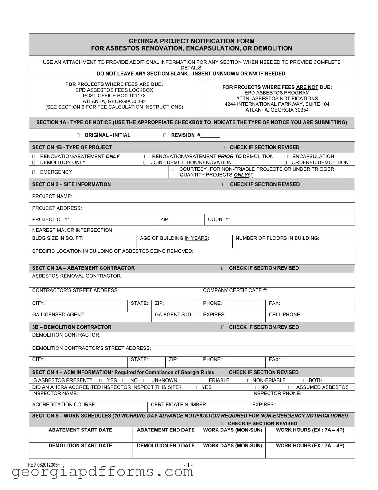 Fill a Valid Georgia Notification Template
