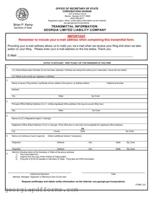 Fill a Valid Georgia 231 Template