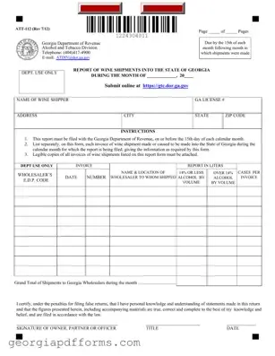 Fill a Valid Georgia Att 112 Template