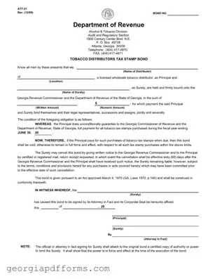 Fill a Valid Georgia Att 21 Template