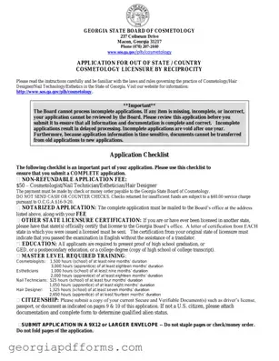 Fill a Valid Georgia Cosmetology Reciprocity Template