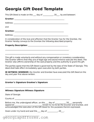 Official Gift Deed Document for Georgia State