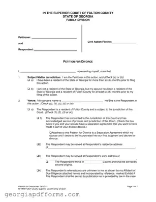 Fill a Valid Georgia Divorce Template