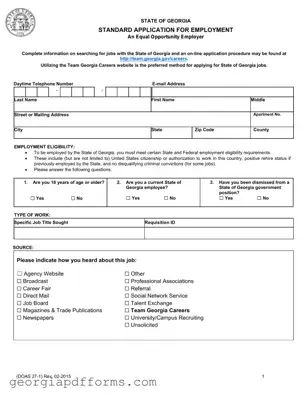 Fill a Valid Georgia Employment Template