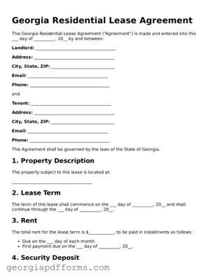 Official Residential Lease Agreement Document for Georgia State