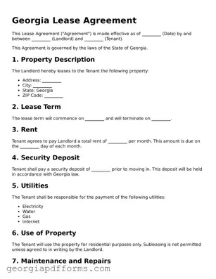 Official Lease Agreement Document for Georgia State