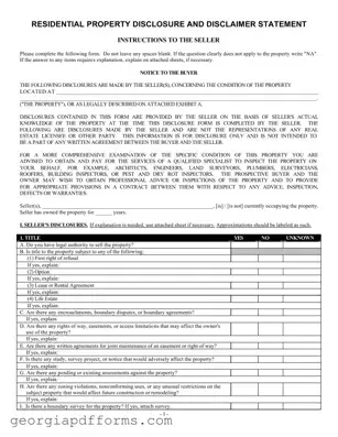 Fill a Valid Georgia Residential Real Estate Template