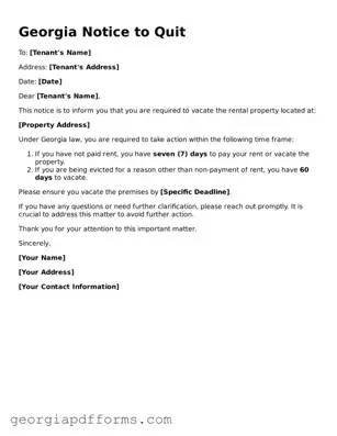 Official Notice to Quit Document for Georgia State